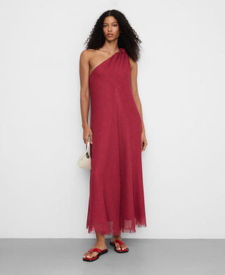 Vestido Largo con Escote Asimétrico