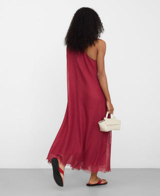 Asymmetrical Neckline Maxi Dress