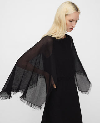 Fringed Cape Midi Dress