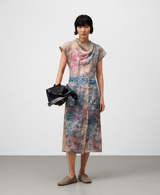 Vestido con Escote Drapeado Estampado