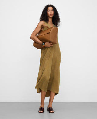 V-neck Midi Dress with Pockets