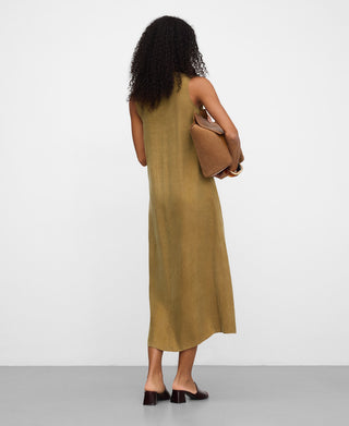 V-neck Midi Dress with Pockets