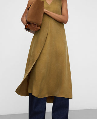 V-neck Midi Dress with Pockets