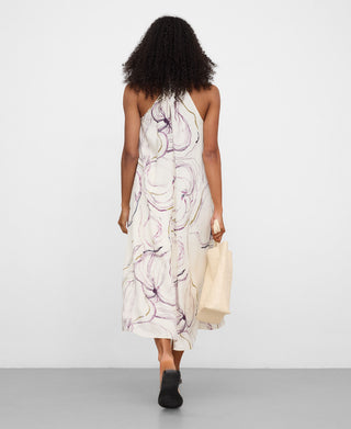 Printed V-Neck Midi Dress