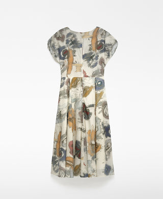 Vestido Midi con Fruncido Estampado