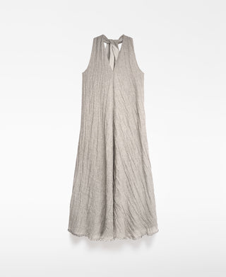 Vestido Largo Escote V de Lino