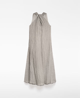 Vestido Largo Escote V de Lino