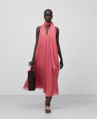 Vestido Midi con Efecto Bufanda