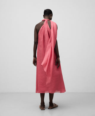 Vestido Midi con Efecto Bufanda