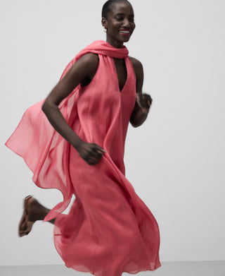 Vestido Midi con Efecto Bufanda