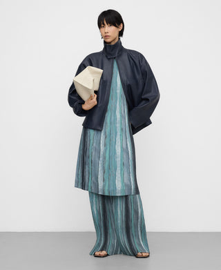 Vestido Manga Corta con Tejido Crinkle