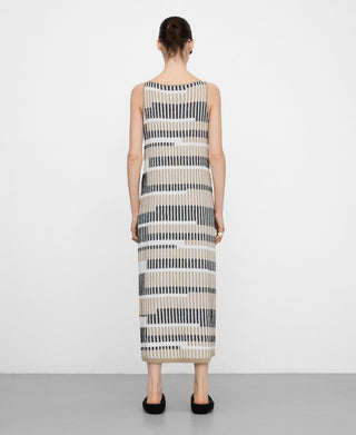 Irregular Striped Jacquard Midi Dress