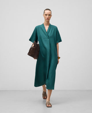 Vestido Manga Corta de Lino