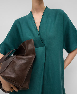 Vestido Manga Corta de Lino