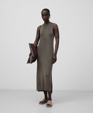 Vestido Largo de Punto Metalizado