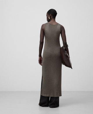 Vestido Largo de Punto Metalizado