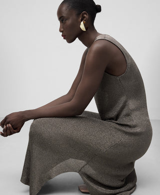 Vestido Largo de Punto Metalizado