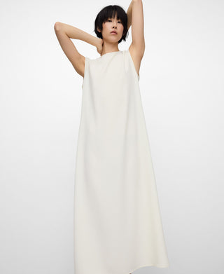 Vestido Asimétrico Cuello Alto con Lazo