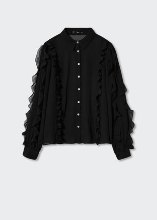 Blusa Semitransparente con Volantes