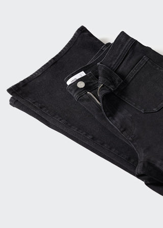 Jeans Acampanado Talle Alto con Bolsillos