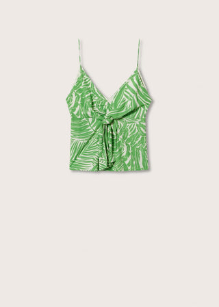Blusa de Tirantes con Estampado de Hojas