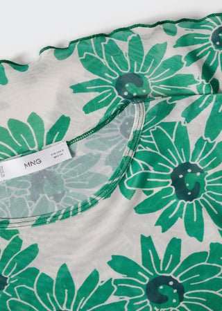 Camiseta Manga Corta con Estampado Floral