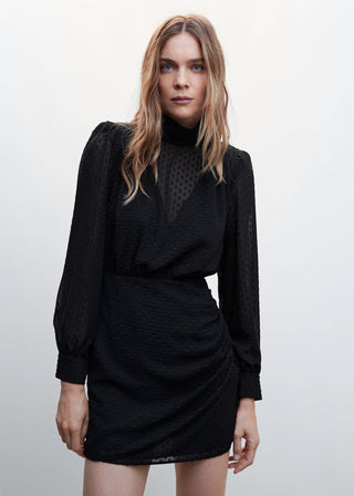 Semi-Sheer Swiss Dot Dress
