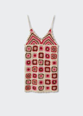 Vestido de Tirantes con Tejido de Crochet