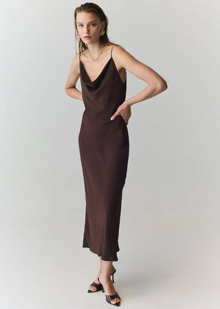 Vestido Drapeado con Efecto Arrugado