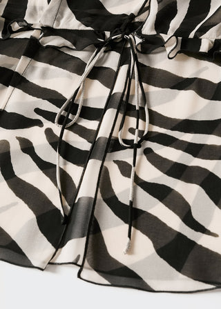 Blusa con Volantes Estampado Animal Print