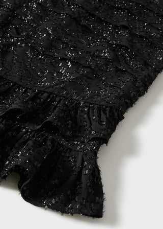 Vestido Metalizado con Escote Asimétrico