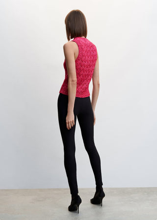 Camiseta Cuello Halter con Textura