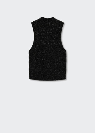 Camiseta Cuello Halter con Textura