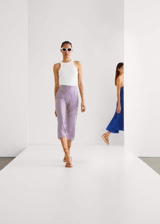 Enagua Midi Talle Medio con Estampado