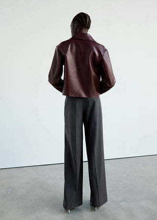 Chaqueta con Cremallera de Piel Sintética