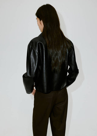 Chaqueta con Cremallera de Piel Sintética