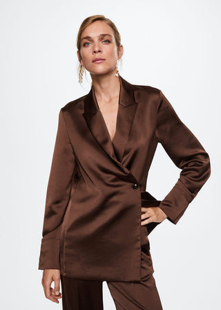 Blazer Satinada Estilo Cruzada