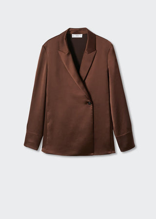 Blazer Satinada Estilo Cruzada