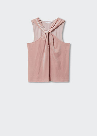 Blusa Escote Cruzado de Terciopelo