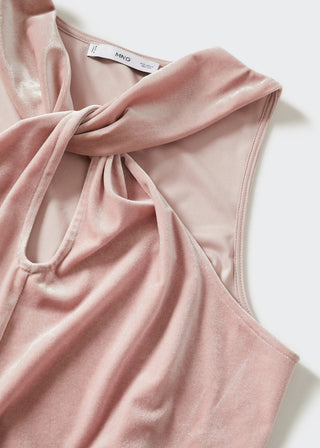Blusa Escote Cruzado de Terciopelo