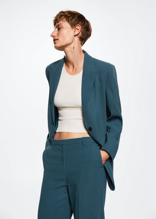 Pantalón Recto con Bolsillos Decorativos