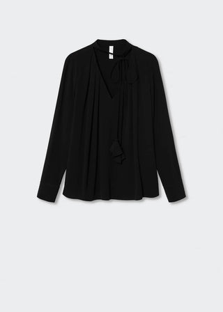 Camisa Manga Larga con Detalle Lazo
