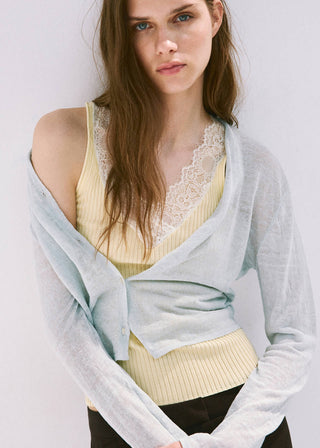 Camiseta de Tirantes con Detalle Encaje