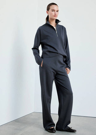 Pantalón Recto con Cintura Elástica
