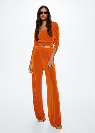 Pantalón Satinado con Cintura Elástico