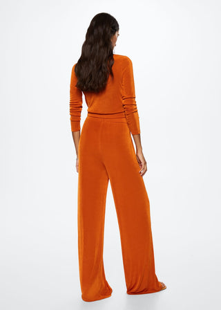 Pantalón Satinado con Cintura Elástico