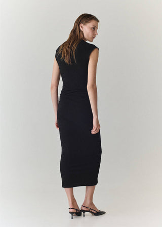 Vestido Midi con Escote Drapeado