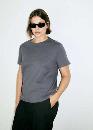 Camiseta Cuello Redondo de Algodón
