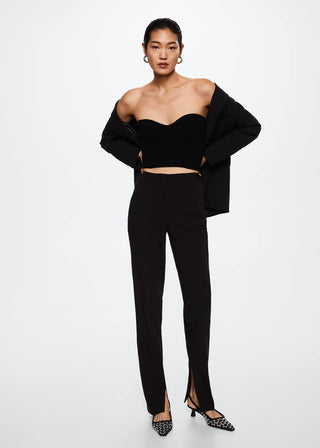 Pantalón Recto con Detalle de Aberturas