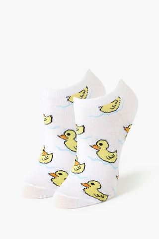 Calcetines Tobilleros con Estampado de Pato